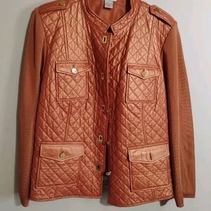 Peter Nygard Quilted Leather Jacket Sz XL